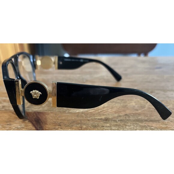 Versace Black Cat Eye Glasses Frames Gold Medusa Model 4372 Eyeglasses Used main image 13